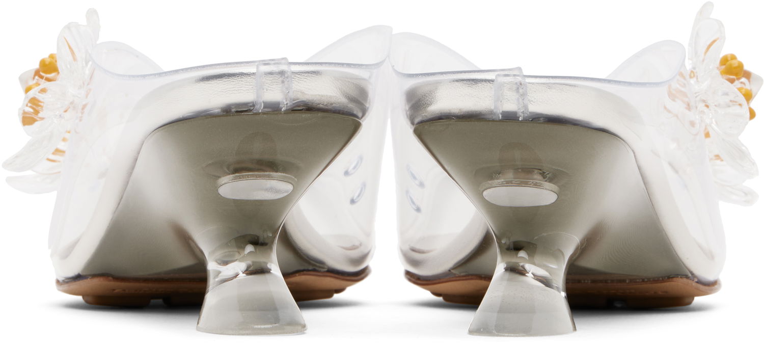 Superge in čevlji Bottega Veneta Bottega Veneta Jet Flower Mule Heels Bela | 827717 V2AS3, 1