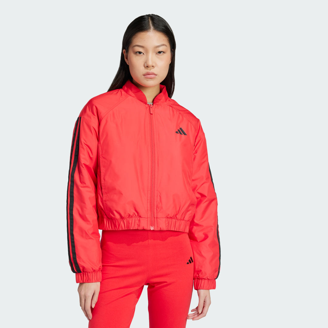 Bomber jakna adidas Performance Essentials 3-Stripes Insulated Bomber Jacket Rdeča | JP1724, 0