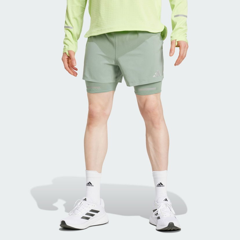 Kratke hlače adidas Performance Ultimate Running Reflective 2-in-1 Shorts Zelena | JC7336