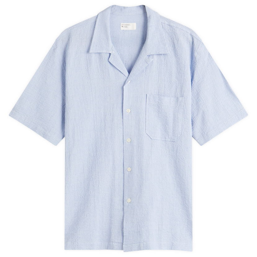 Srajce Universal Works Universal Works Seersucker Road Shirt, Size Large Modra | 32656-PAB