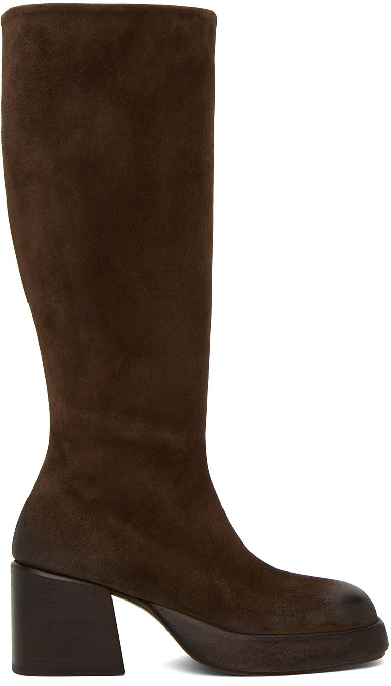 Oblačila Marsèll Marsèll Plattino Suede Tall Boots Rjava | MW7021 098, 0