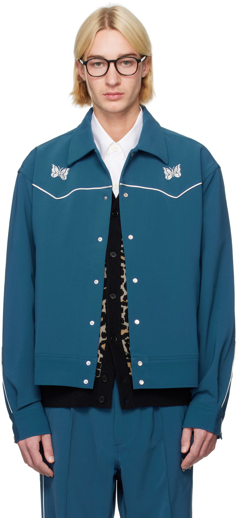Jakna Needles Piping Cowboy Jacket Modra | PU208