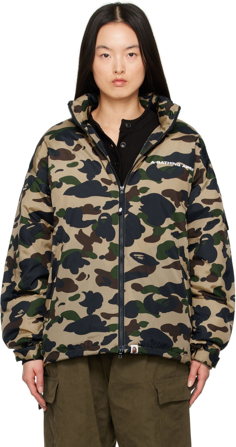 Puhovka BAPE A Bathing Ape 1st Camo Down Jacket Zelena | 001DNK802004L