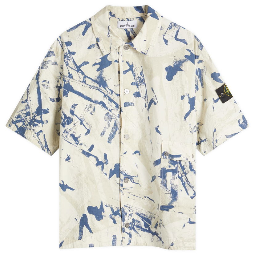 Srajce Stone Island Scan Camo Ripstop-OVD Short Sleeve Shirt, Size X-Large Bež | K1S151100012-V009A