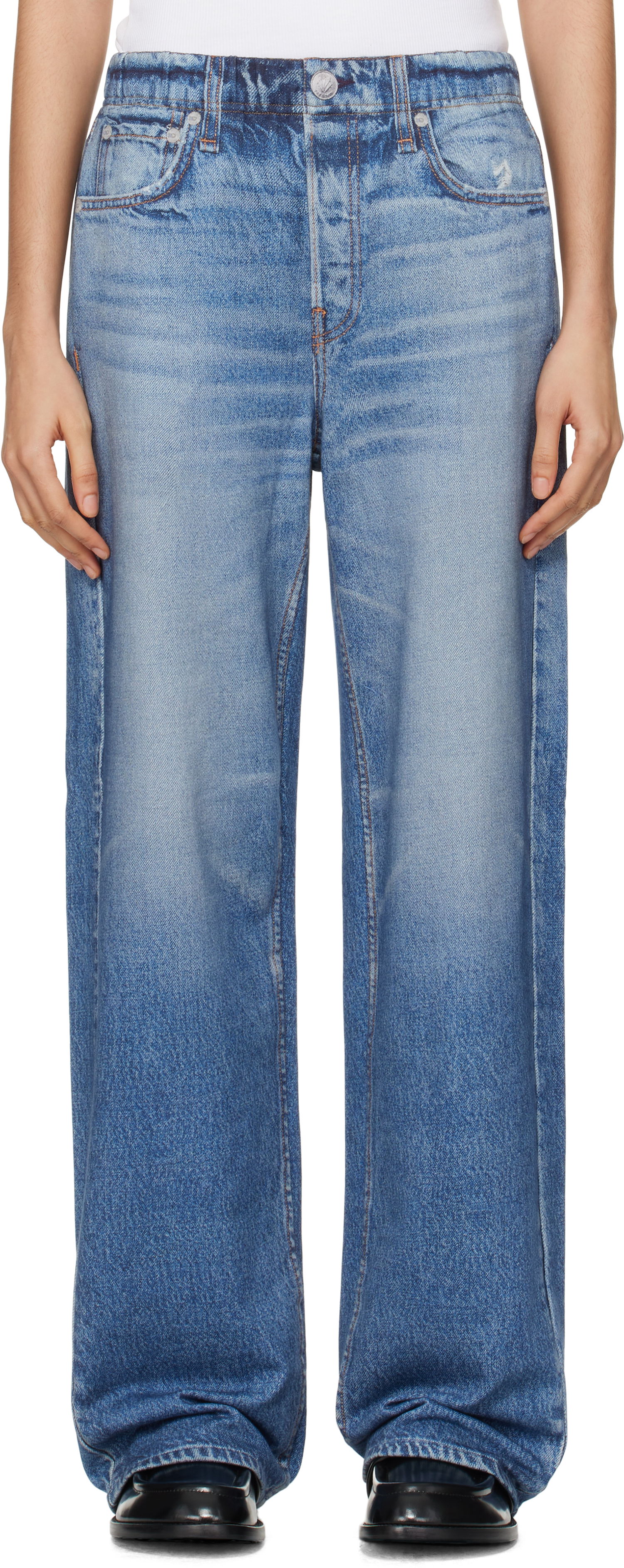 Kavbojke rag & bone rag & bone Miramar Wide-Leg Lounge Pants Modra | WCW23F70018201, 0