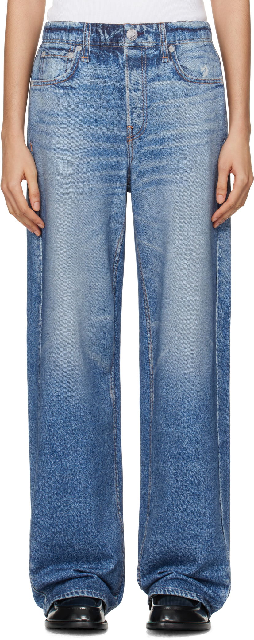 Kavbojke rag & bone rag & bone Miramar Wide-Leg Lounge Pants Modra | WCW23F70018201