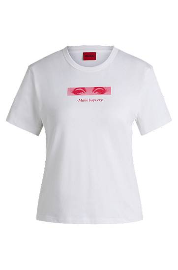 Majica BOSS T-Shirt with Graphic Print Bela | 50534246