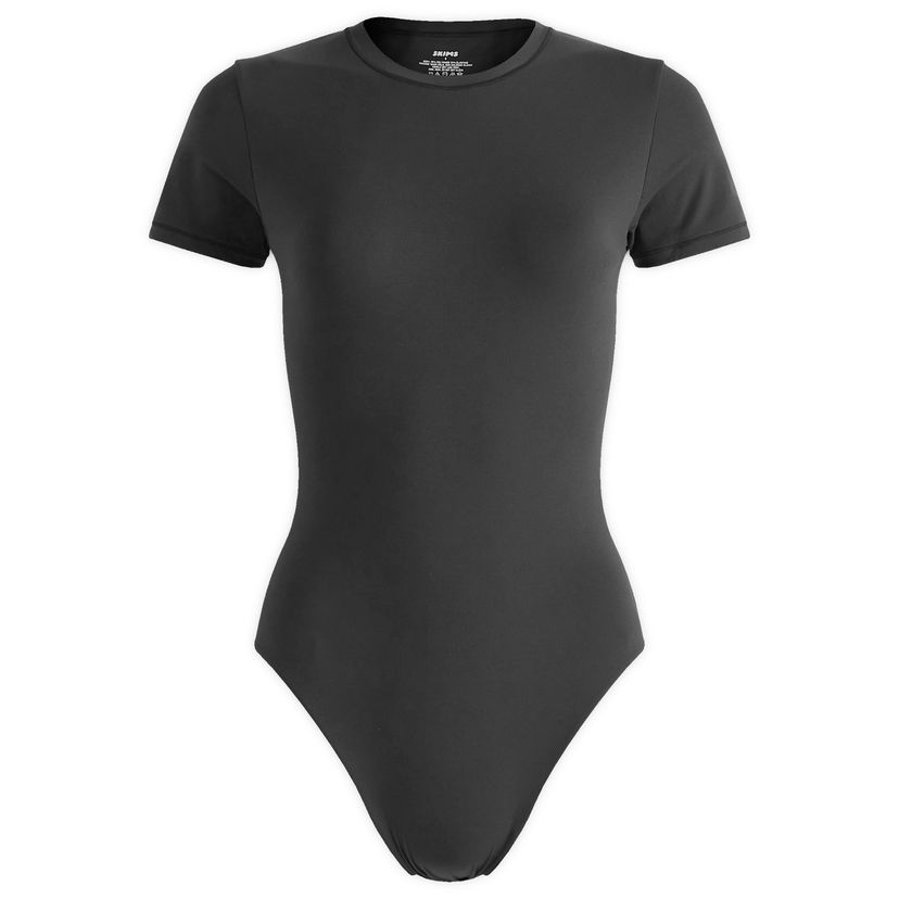 Bodi SKIMS Fits Everybody T-Shirt Bodysuit, Size Large Črna | BD-BRF-9225-ONX