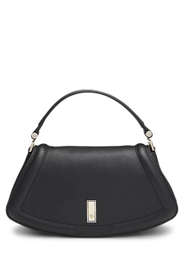 Torbica BOSS Ariell Grained Leather Shoulder Bag Črna | 50547738