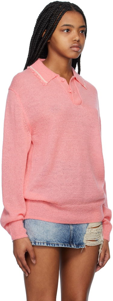 Polo majica We11done Destroyed Knit Polo Roza | WD-KT1-23-665-U-PK, 1