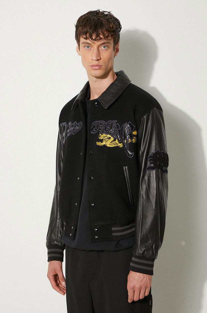 Bomber jakna Awake NY Awake NY Varsity Jacket Oversize Črna | SP24.OT001