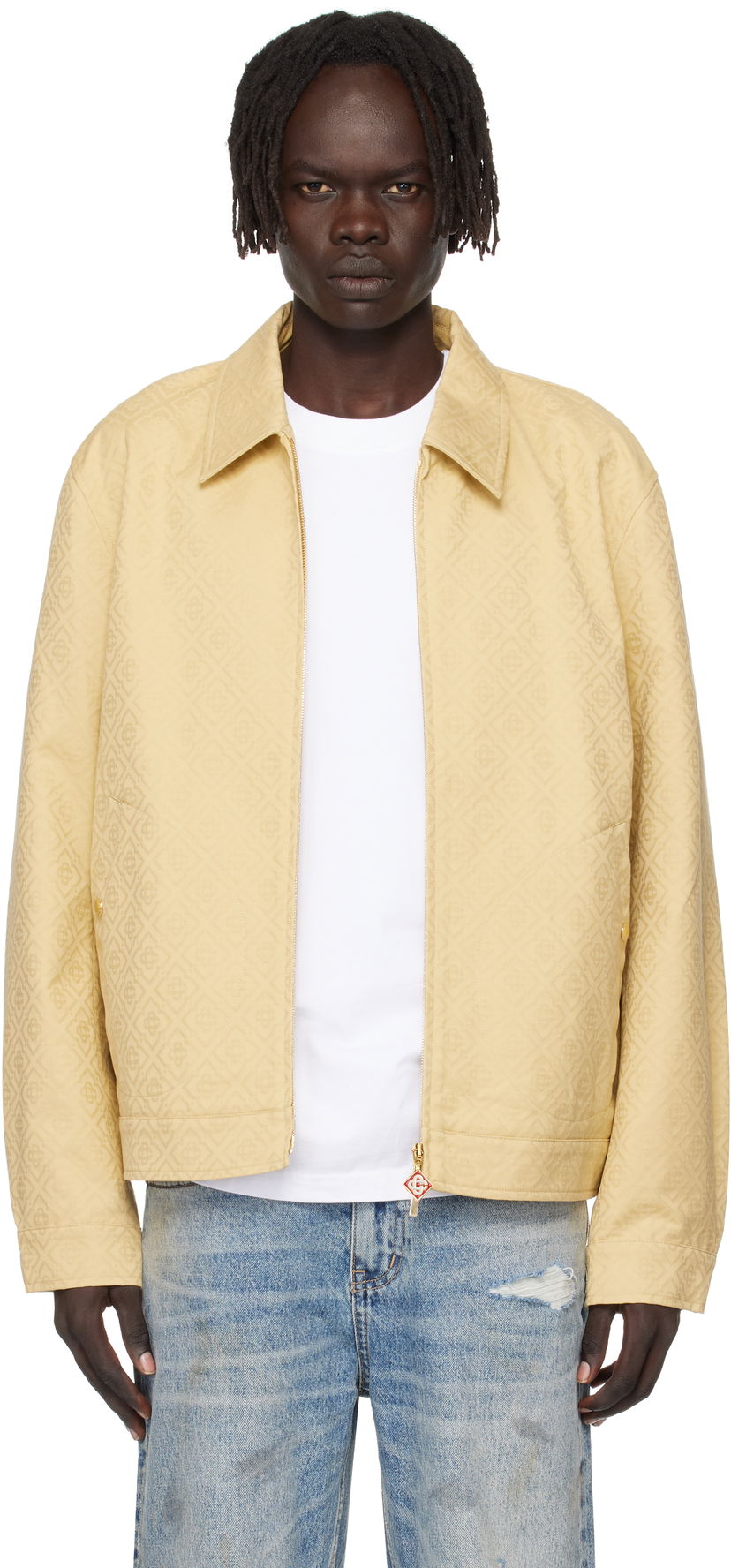 Jakna Casablanca Casablanca Monogram Jacquard Jacket Rumena | MPF25-JK-378-01