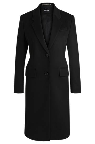 Plašči BOSS Slim-Fit Virgin Wool and Cashmere Coat Črna | 50501019