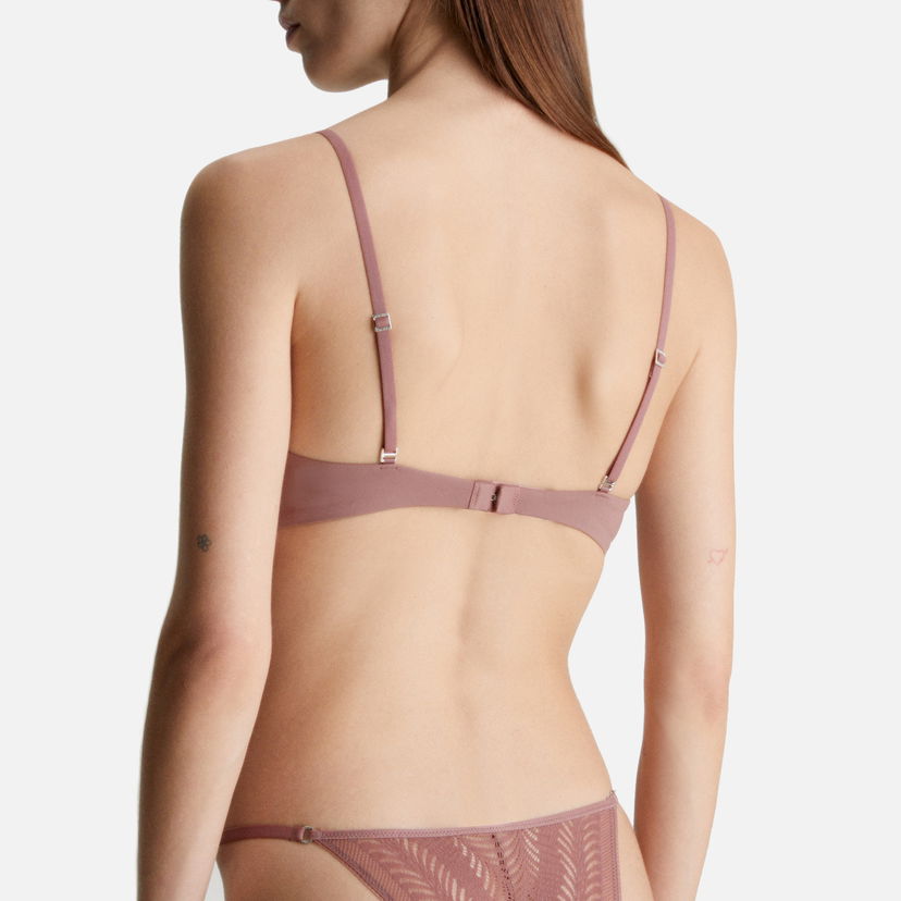 Spodnje perilo in nogavice CALVIN KLEIN Sculpt Jersey and Lace Unlined Triangle Bra Bež | 000QF7540ELKO