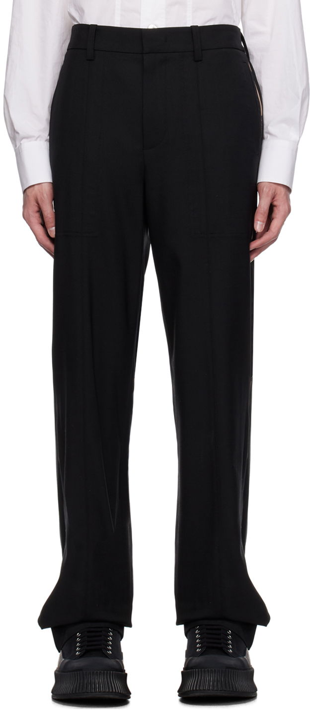 Hlače Helmut Lang Pleated Trousers Črna | N06HM204