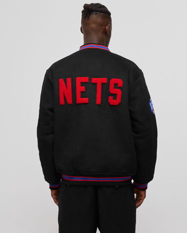 Bomber jakna Mitchell & Ness New York Nets Hardwood Classics Wool Varsity Jacket Črna | OJBF5376-NYEYYPPPBLCK, 2