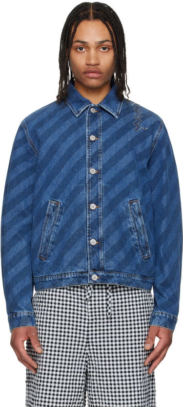 Jakna Marni Marni Striped Denim Jacket Modra | JUJU0050S0 USCX36, 0