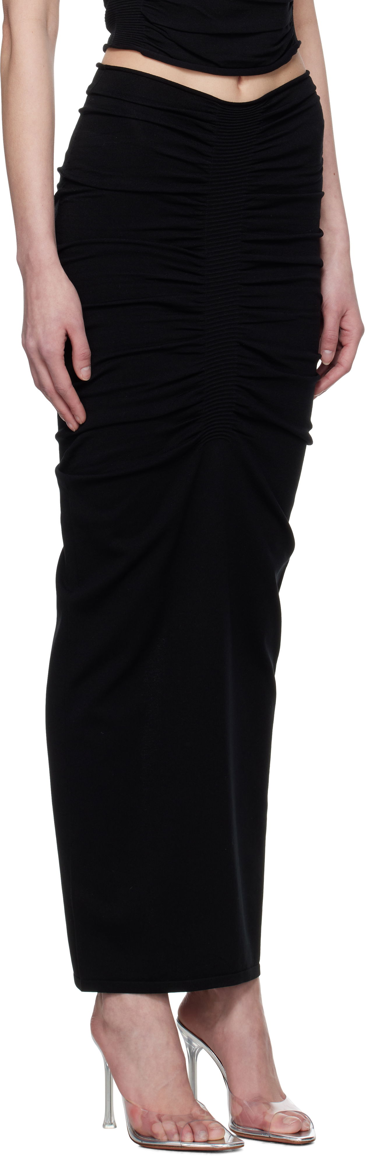 Krila Alexander Wang Alexander Wang Ruched Maxi Skirt Črna | 1KC1255095, 1