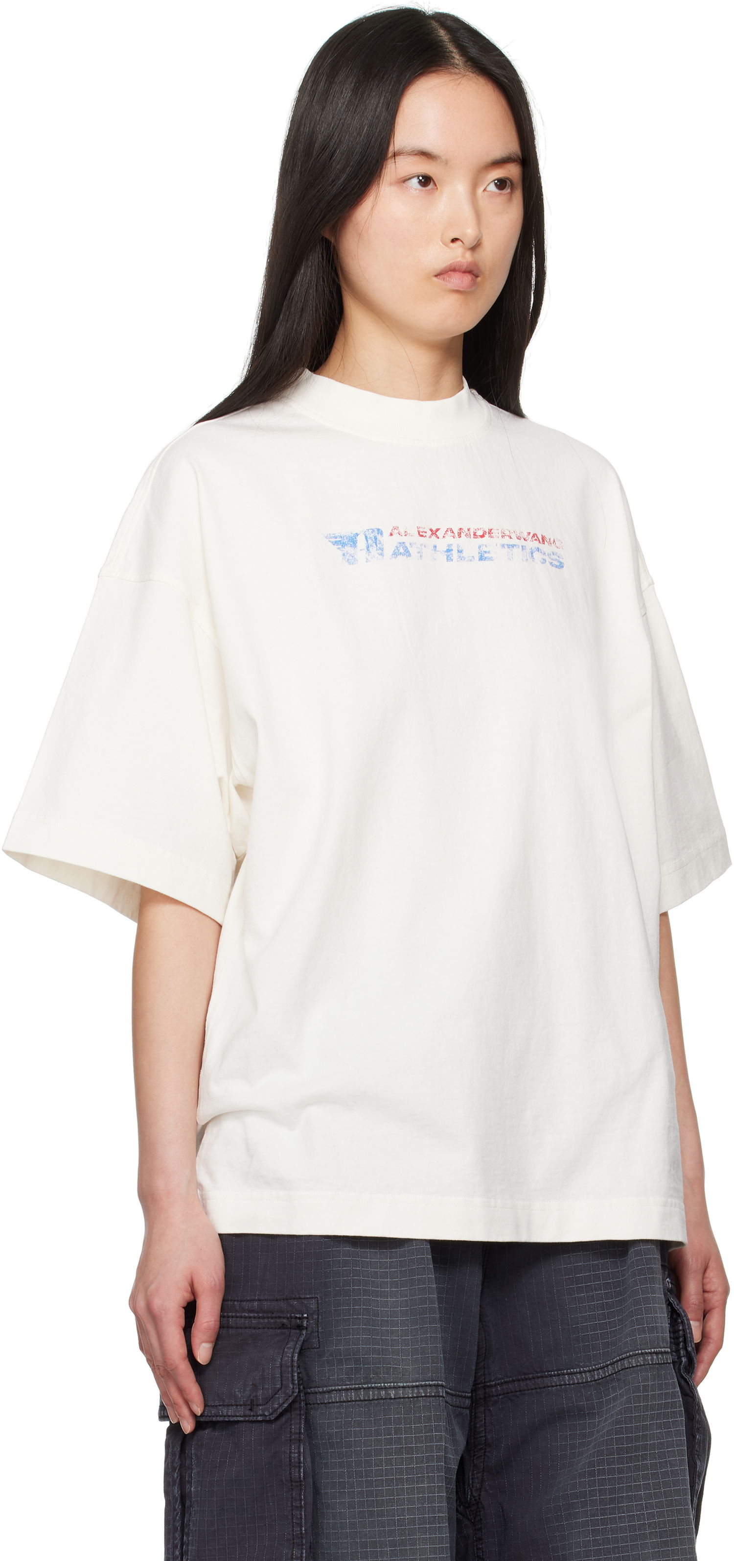 Majica Alexander Wang Alexander Wang Logo-Print T-Shirt Bela | UCC2251835, 1