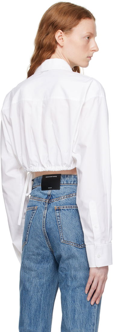Srajce Alexander Wang Alexanderwang.t Cropped Tie-Hem Shirt Bela | 4WC3231400, 2