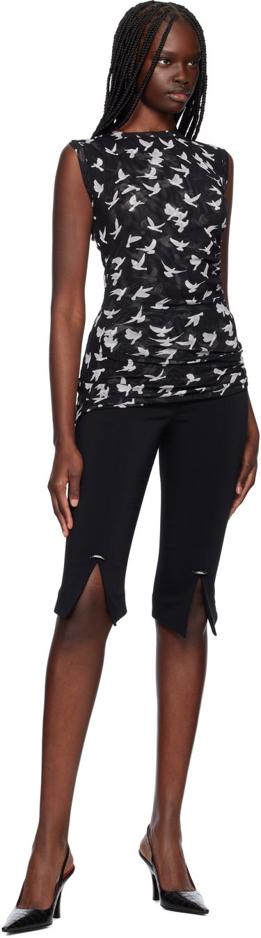 Majica brez rokavov Stella McCartney Stella McCartney Mesh Flying Bird Top Črna | 6J03113SPZ89, 3