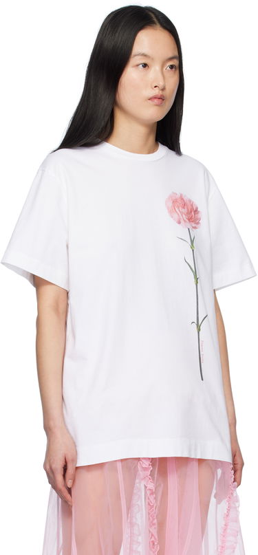 Majica Simone Rocha Simone Rocha Carnation Print T-Shirt Bela | 5195P32A-W 0569, 1