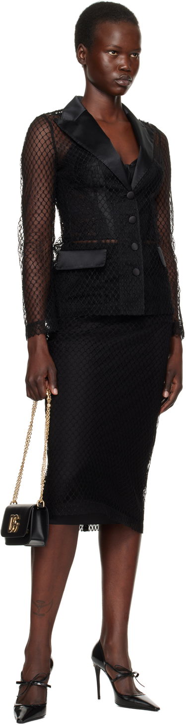Torbica Dolce & Gabbana 'Dolce' Mesh Tuxedo Jacket Črna | F27BUT HLM83, 3