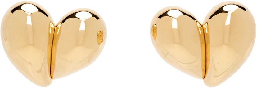 Uhani Bottega Veneta Bottega Veneta Gold Tone Split Heart Clip-On Earrings Rumena | 838156 VAHU0