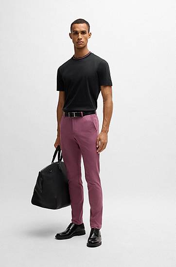 Majica BOSS Slim Fit Mercerized Cotton Tee with Collar Stripe Črna | 50531793, 1