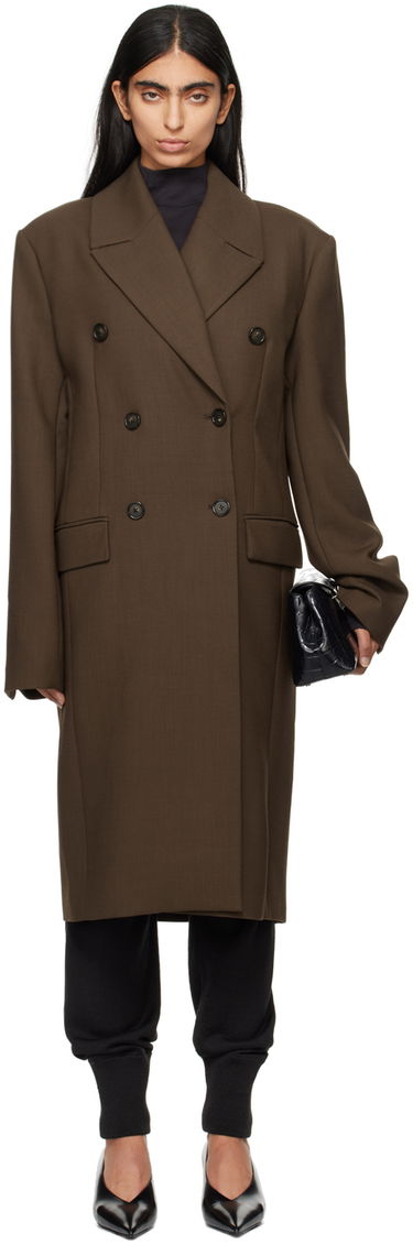 Torba za čez ramo TOTEME TOTEME Midi Double Breasted Coat Črna | 244-WRO0147-FB0061, 0