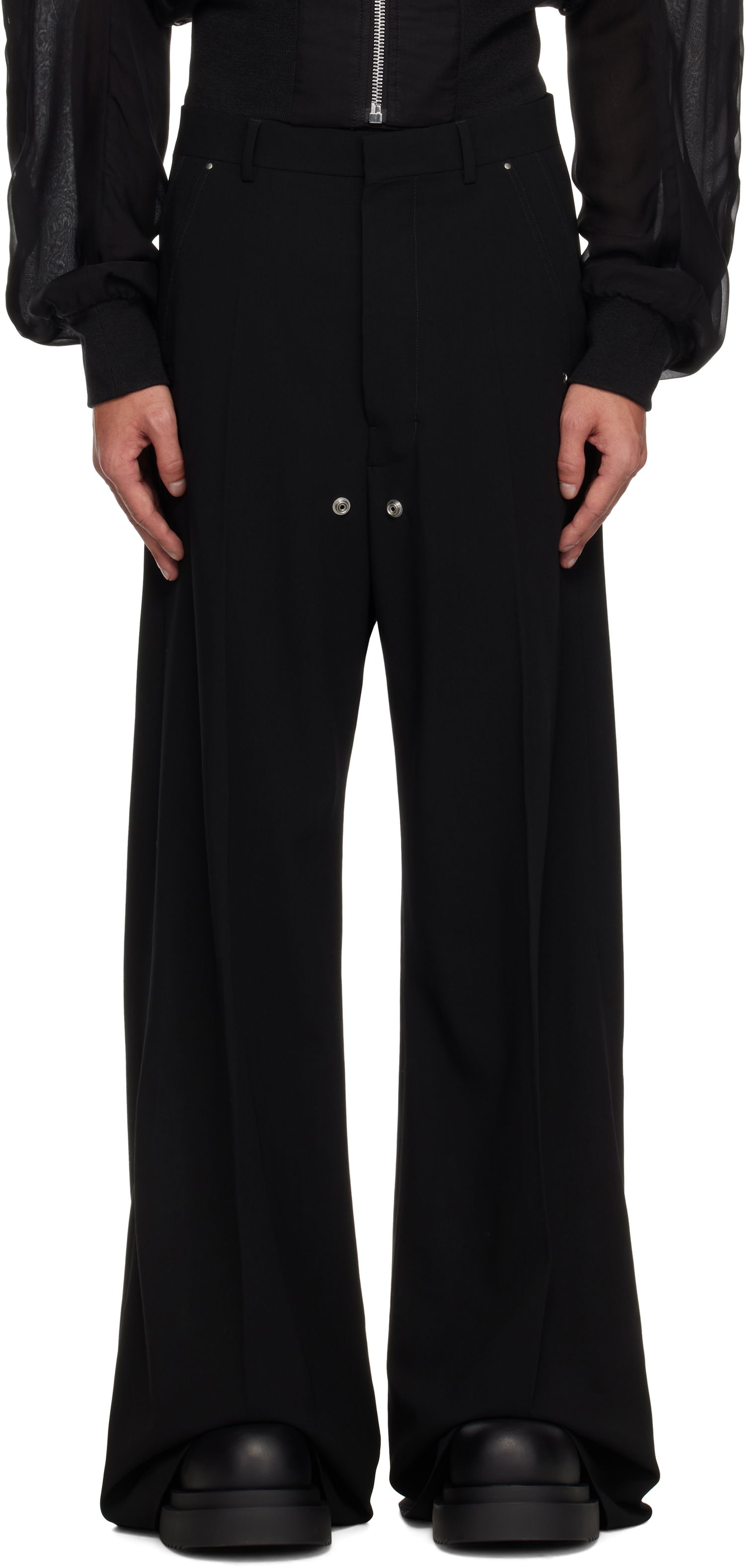 Hlače Rick Owens Rick Owens Hollywood Tailored Belas Trousers Črna | RU01E5353 WLP, 0