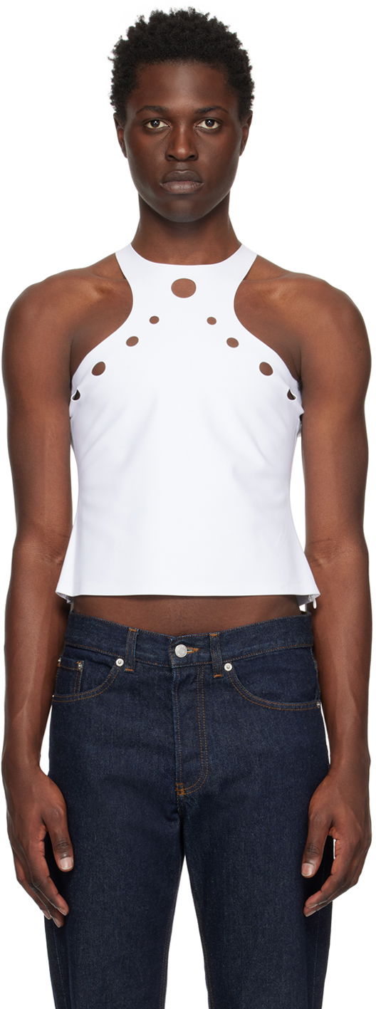 Majica brez rokavov Jean Paul Gaultier Gaultier Perforated Tank Bela | 22/09-F-TO040L-J027
