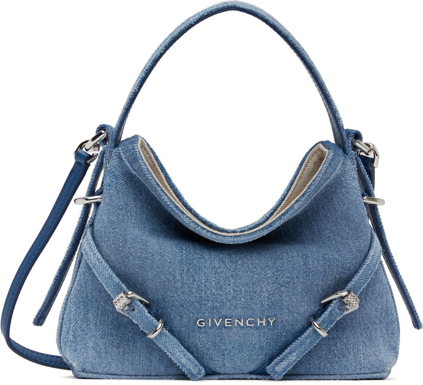 Torbica Givenchy Givenchy Nano Voyou Denim Shoulder Bag Modra | BB60NHB27U420