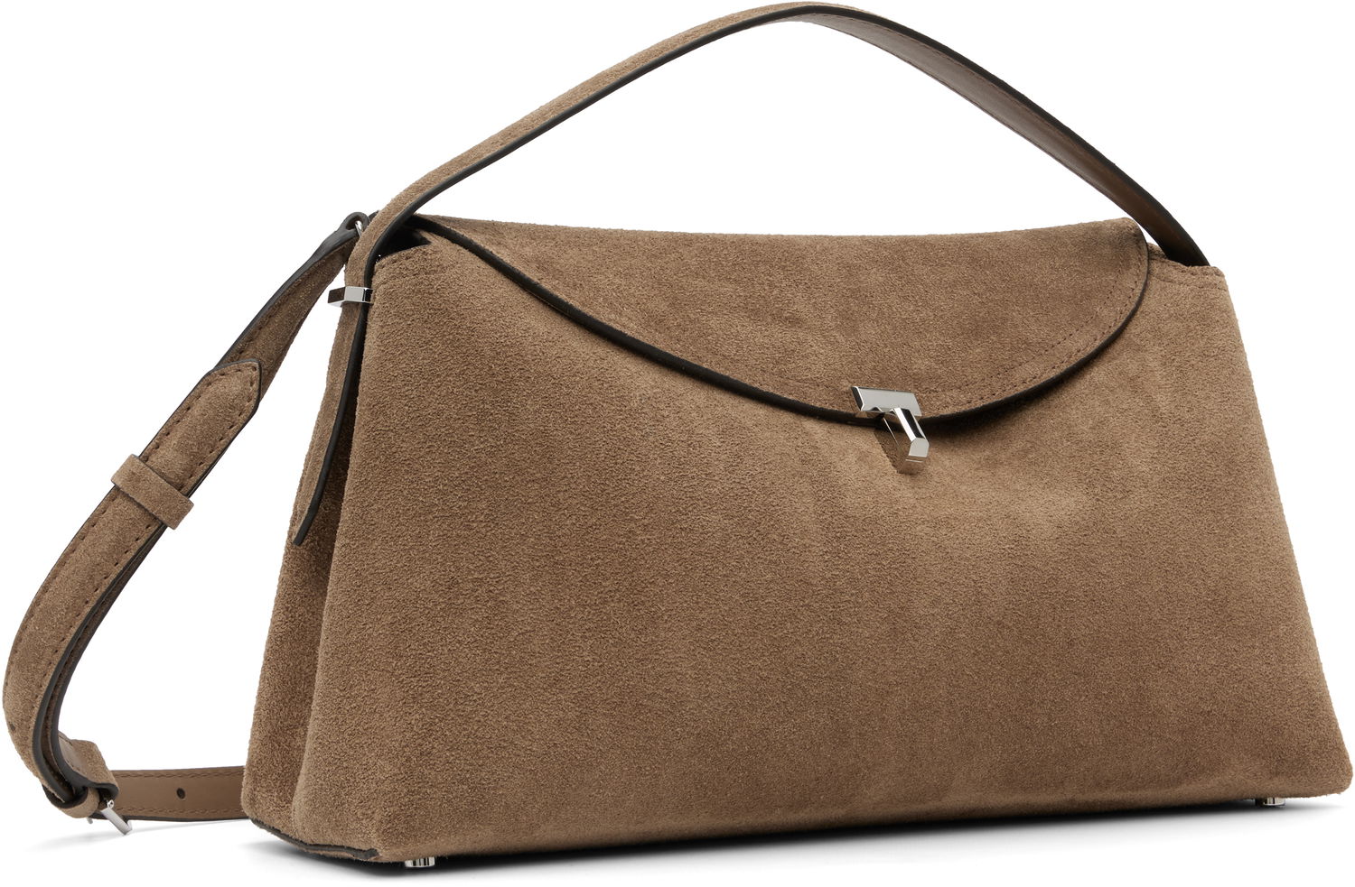 Torbica TOTEME TOTEME T-Lock Suede Top Handle Bag Rjava | 241-WAL961-LE0004, 1