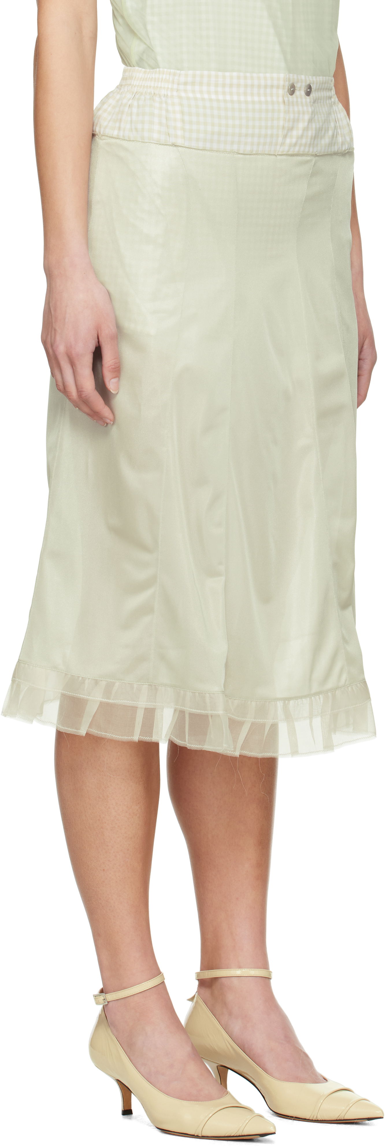 Krila Maison Margiela Maison Margiela 'Anonymity Of The Lining' Midi Skirt Zelena | S51ME0030 MTJ022, 1