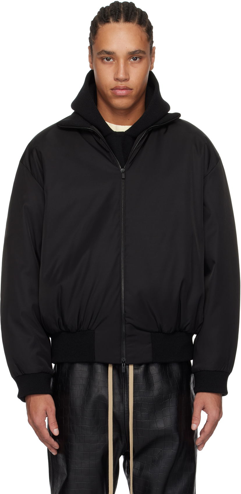 Bomber jakna Fear of God Fear of God Nylon Wool Bomber Jacket Črna | FGE230-326NYW