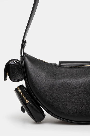 Torbice za okoli pasu Fiorucci Multi-Pocket Leather Waist Bag Črna | U01FPABA123LE04BK01, 2