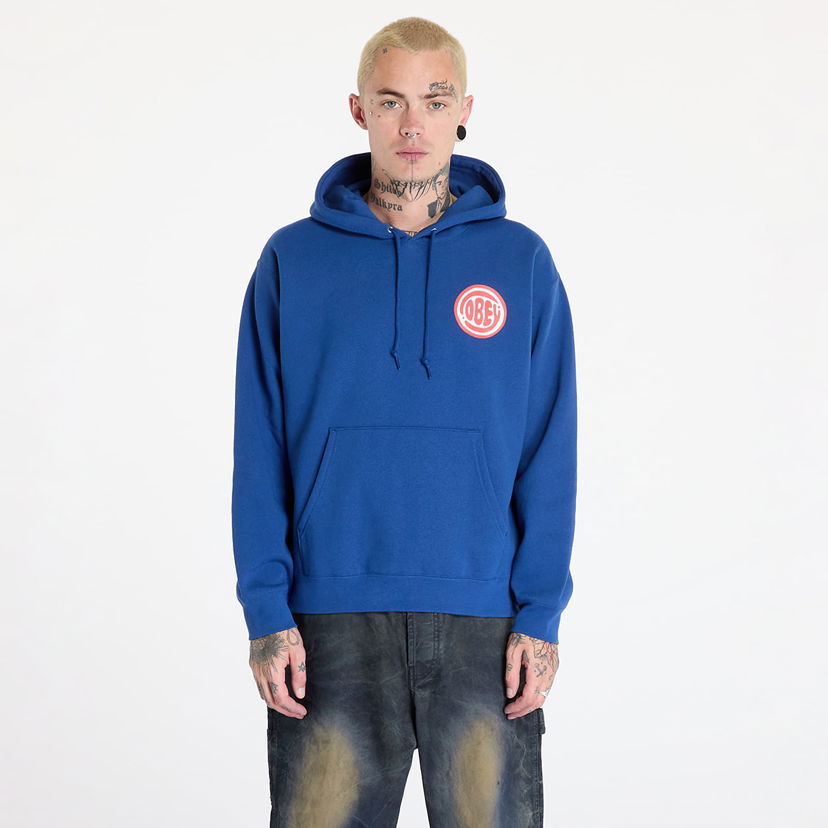 Pulover OBEY Bubble Hoodie Limoges Modra | 112843886-LMS