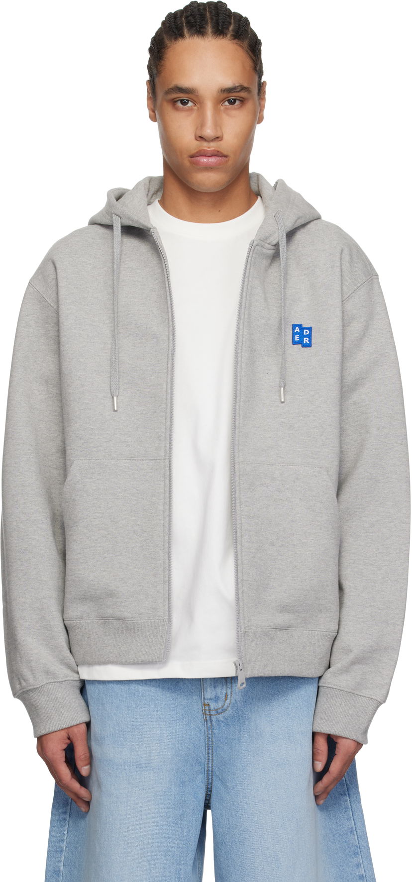Pulover ADER ERROR ADER error Significant TRS Tag Zip-Up Hoodie Siva | BO42FYHD0401GR