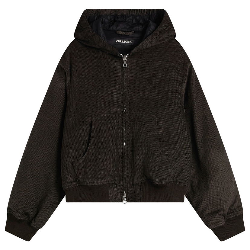 Pulover OUR LEGACY Cord Bank Twill Cord Hooded Zip Jacket Rjava | M4251BD