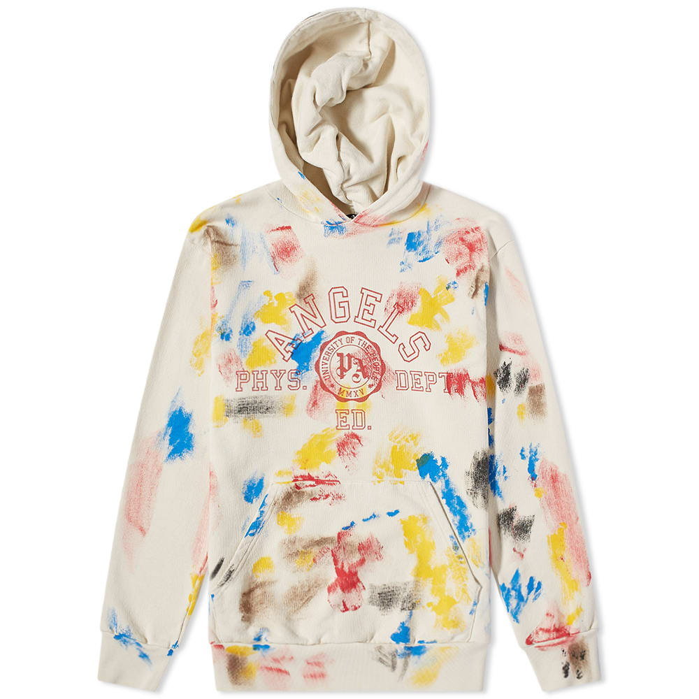 Pulover Palm Angels Printed College Logo Popover Hoodie Bež | PMBB058S22FLE0210325, 0