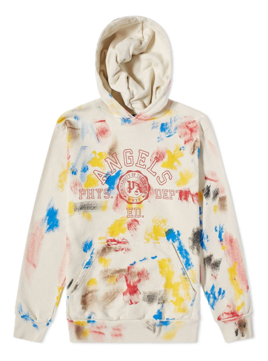 Pulover Palm Angels Printed College Logo Popover Hoodie Bež | PMBB058S22FLE0210325