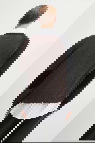 Pleteni pulover Maison Margiela V-Neck Color Block Raglan Wool Cardigan Večbarvna | SH2HP0013.M13160.961, 2