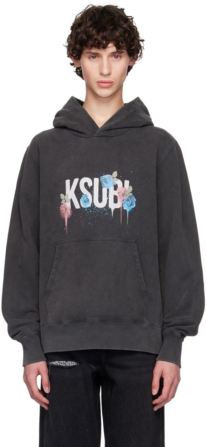 Pulover Ksubi Graff Rose Graphic Print Hoodie Črna | MPF24FL010
