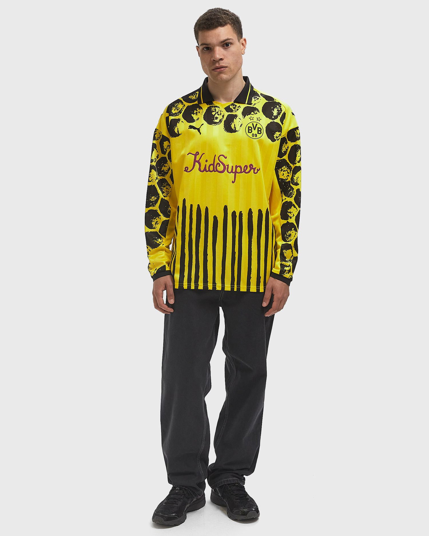 Dres Puma KidSuper BVB Retro Long Sleeve Shirt Rumena | 782753-02, 1