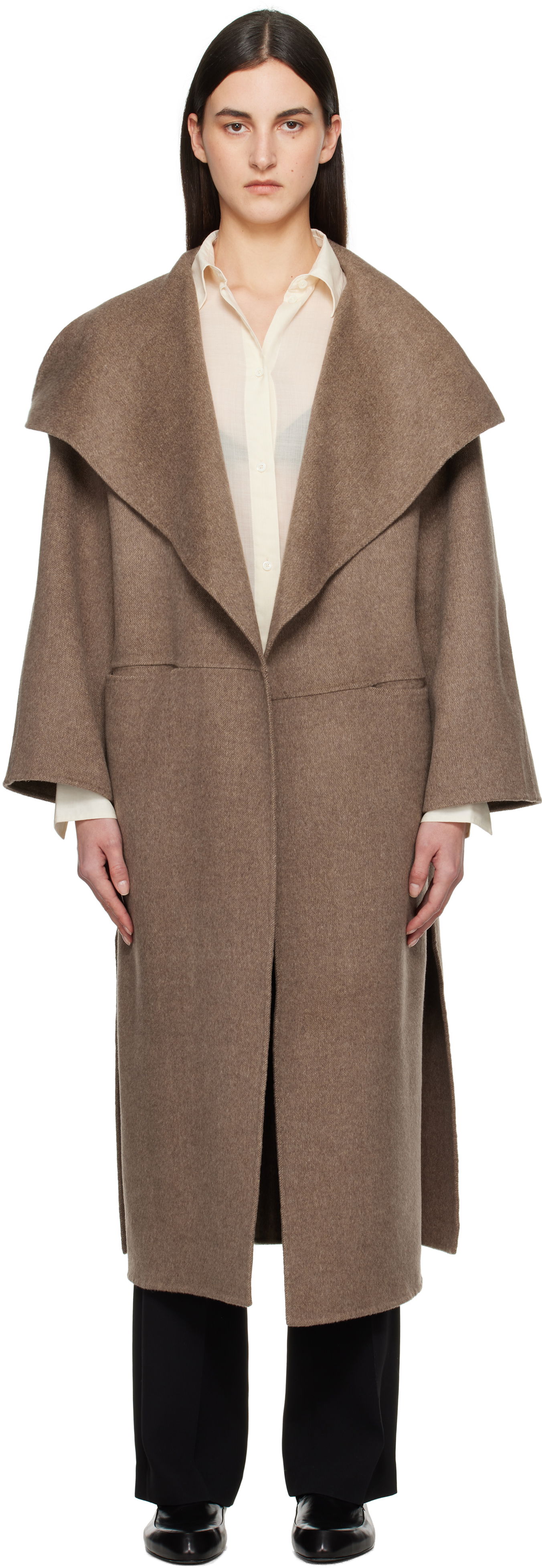 Plašči TOTEME TOTEME Signature Wool Cashmere Coat Rjava | 251-WRO885-FB0360, 0
