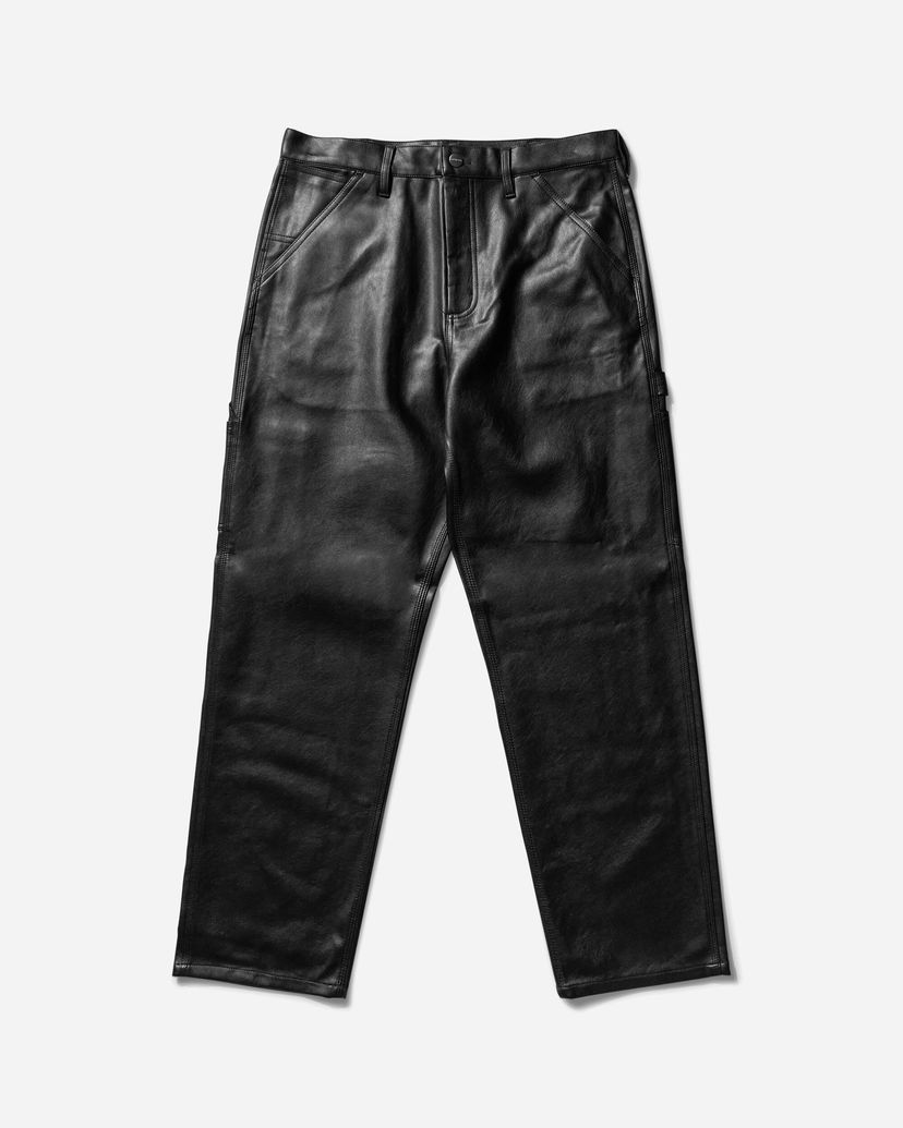 Cargo hlače Carhartt WIP Single Knee Leather Pants Črna | I034446 89XX
