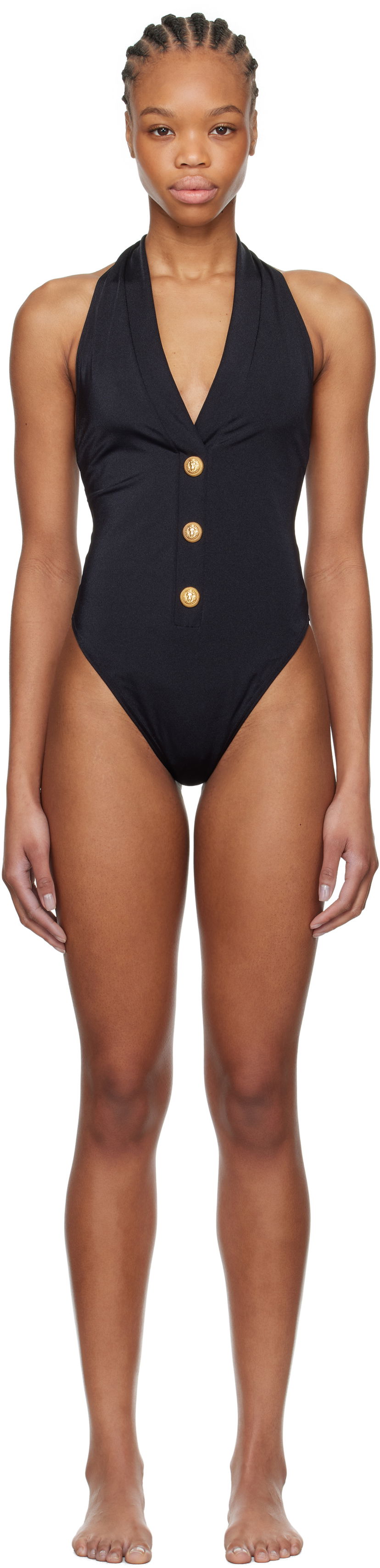 Kopalke Balmain Balmain Buttons One-Piece Swimsuit Črna | BKBUY2250