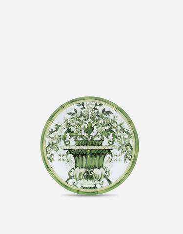 Home decor Dolce & Gabbana Dolce & Gabbana Set of 2 Porcelain Dessert Plates with Green Floral Urn Design Zelena | TC0S03TCA88UV019, 2