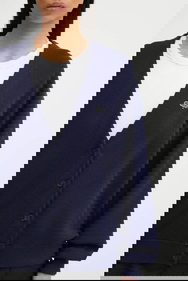 Pleteni pulover Lacoste V-Neck Button-Up Relaxed Fit Wool Blend Cardigan Mornarica | AF4143, 3